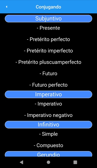 APP para conjugar los verbos en español